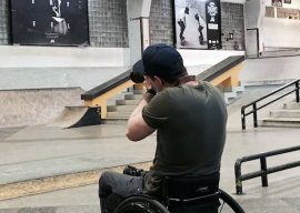 Rollstuhl-Skaten auf dem RAW Gelände