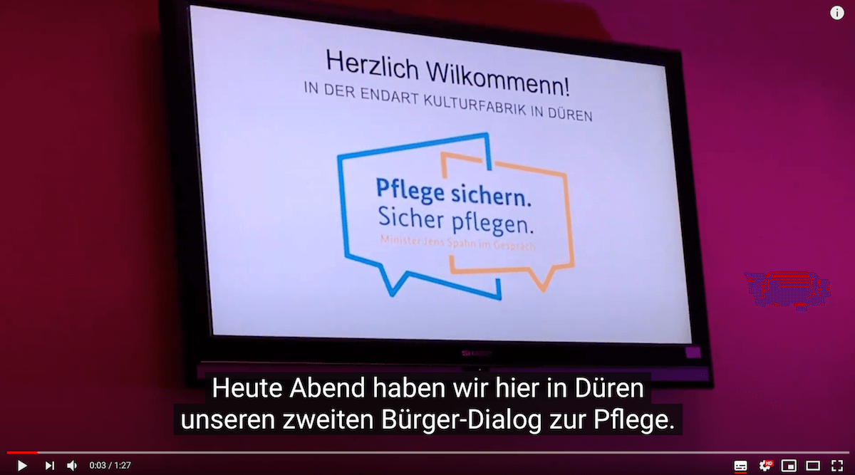 Screenshot Bürger-Dialog zur Pflege Düren